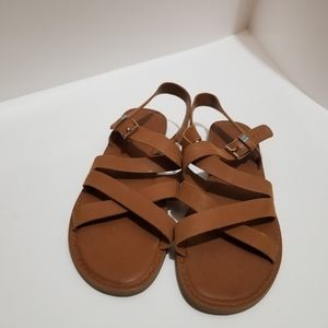 Womens Toms Leather Sicily Women's Brown Sandals